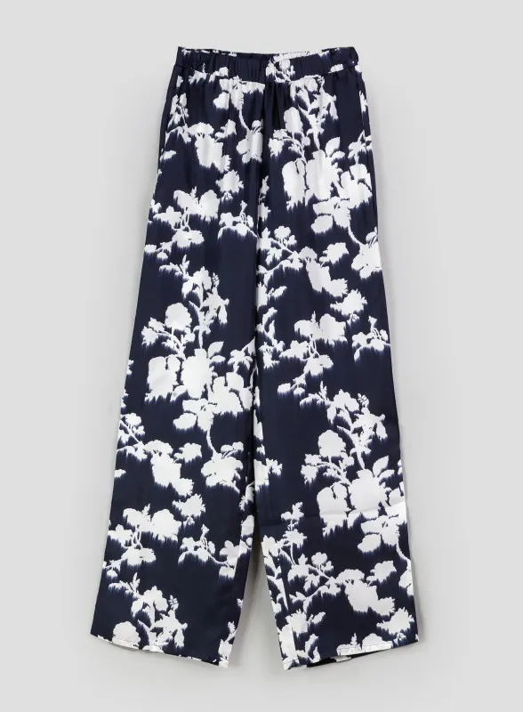 Pantalone in twill di pura seta stampata fiori - Max Mara Leisure
