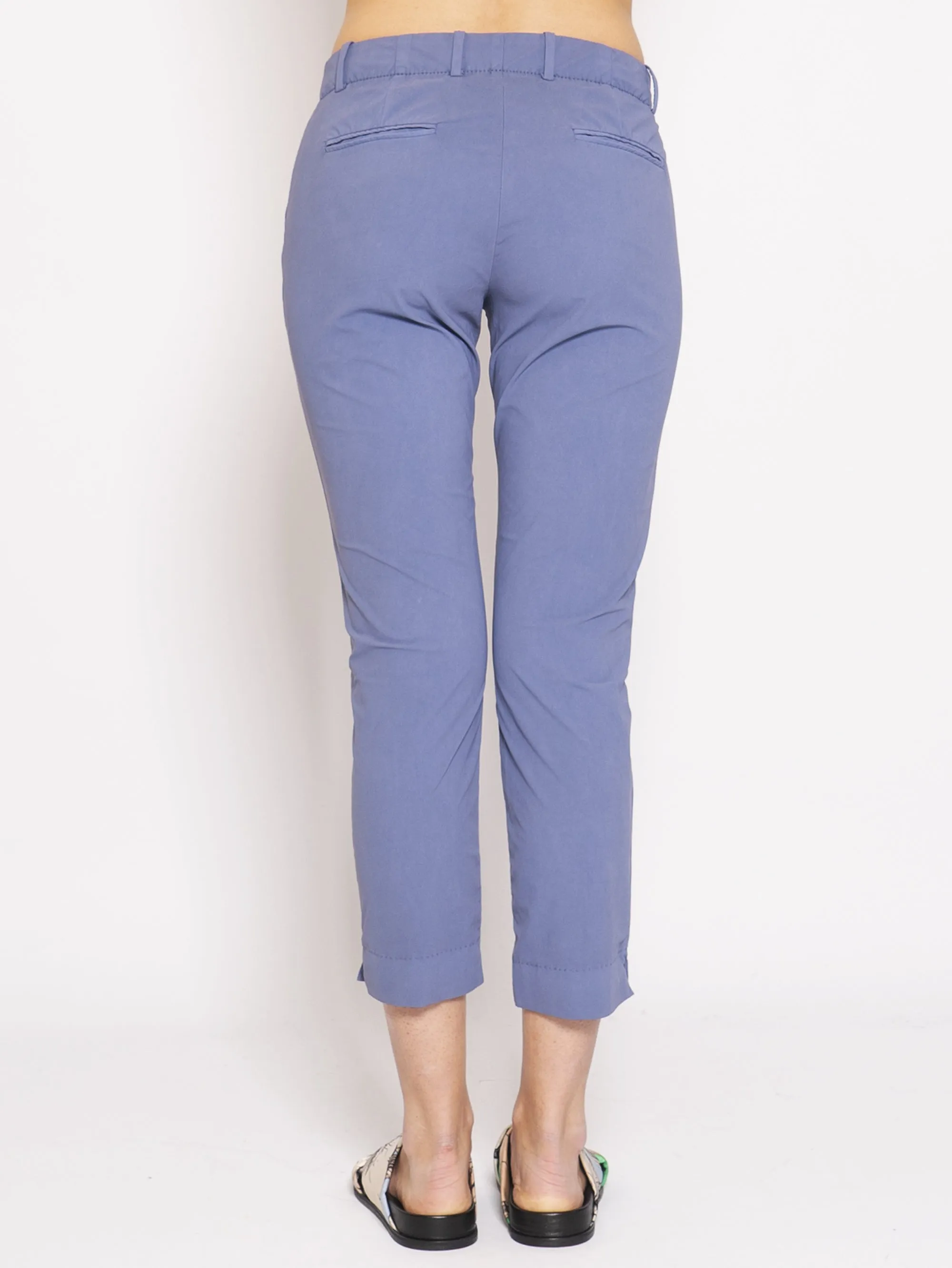Pantaloni Capri in Lycra Lavato Celeste