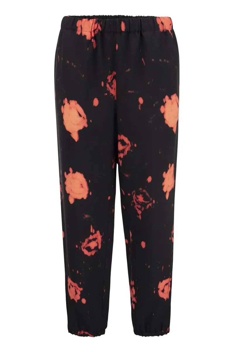 Pantaloni con stampa Faded Roses