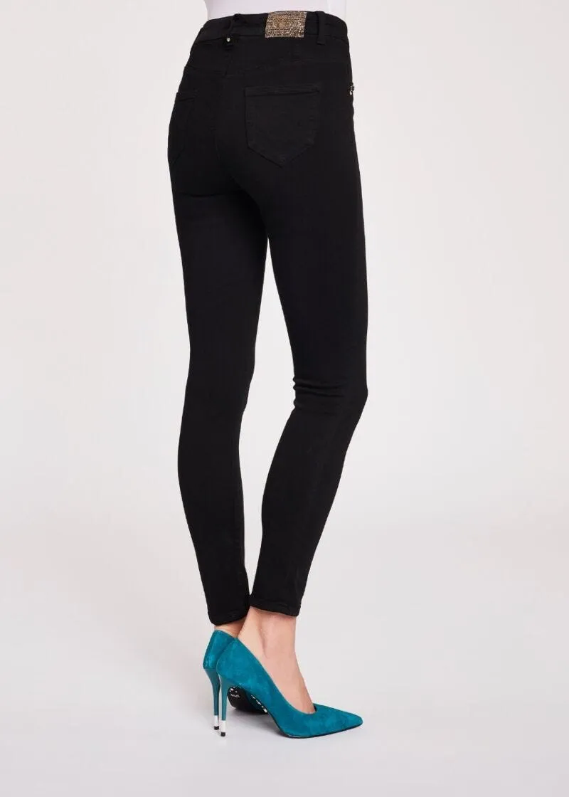 Pantaloni jeggings a vita alta