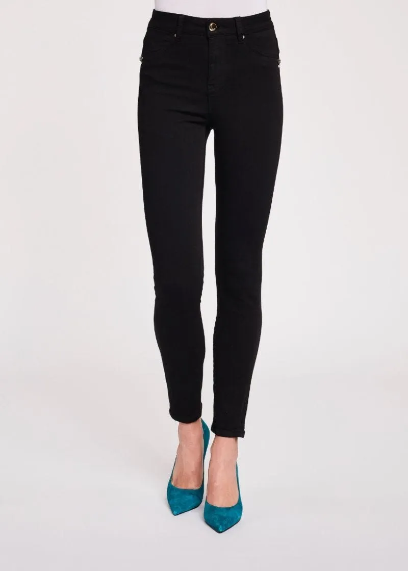 Pantaloni jeggings a vita alta