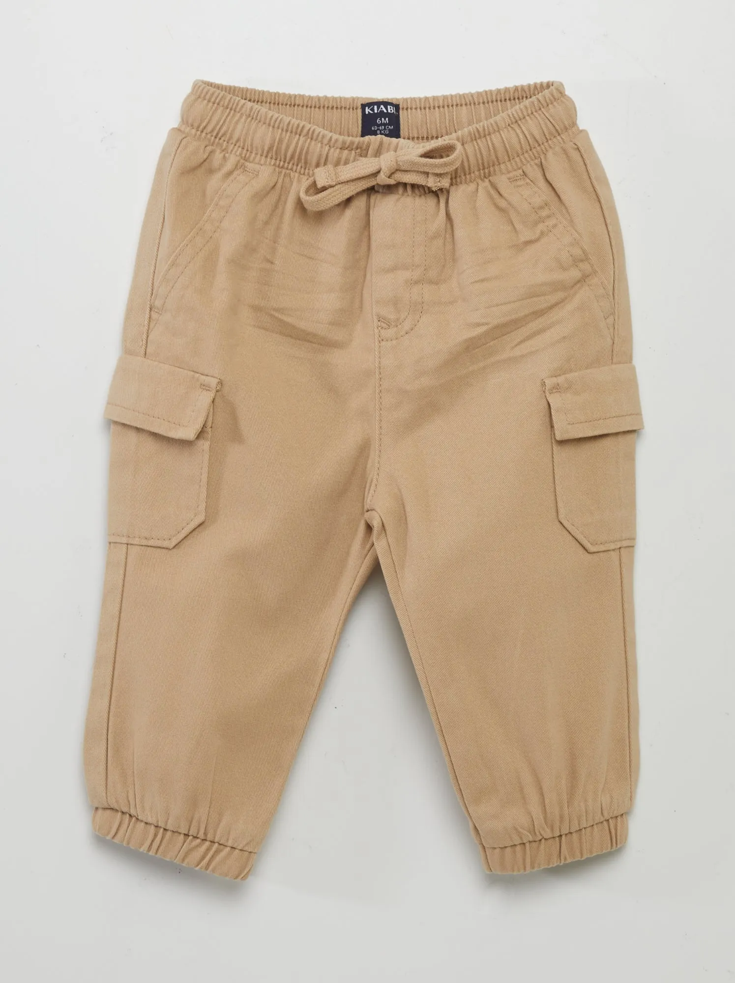 Pantaloni joggers con tasche con patta - BEIGE