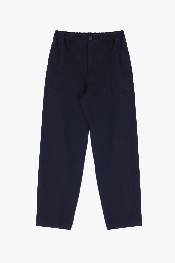 Pantaloni straight in puro cotone monocolour con pinces