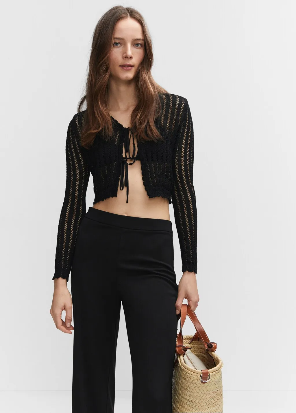 Pantaloni wideleg vita alta