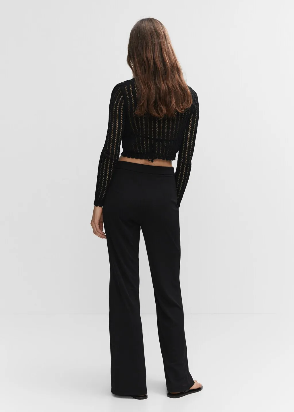 Pantaloni wideleg vita alta