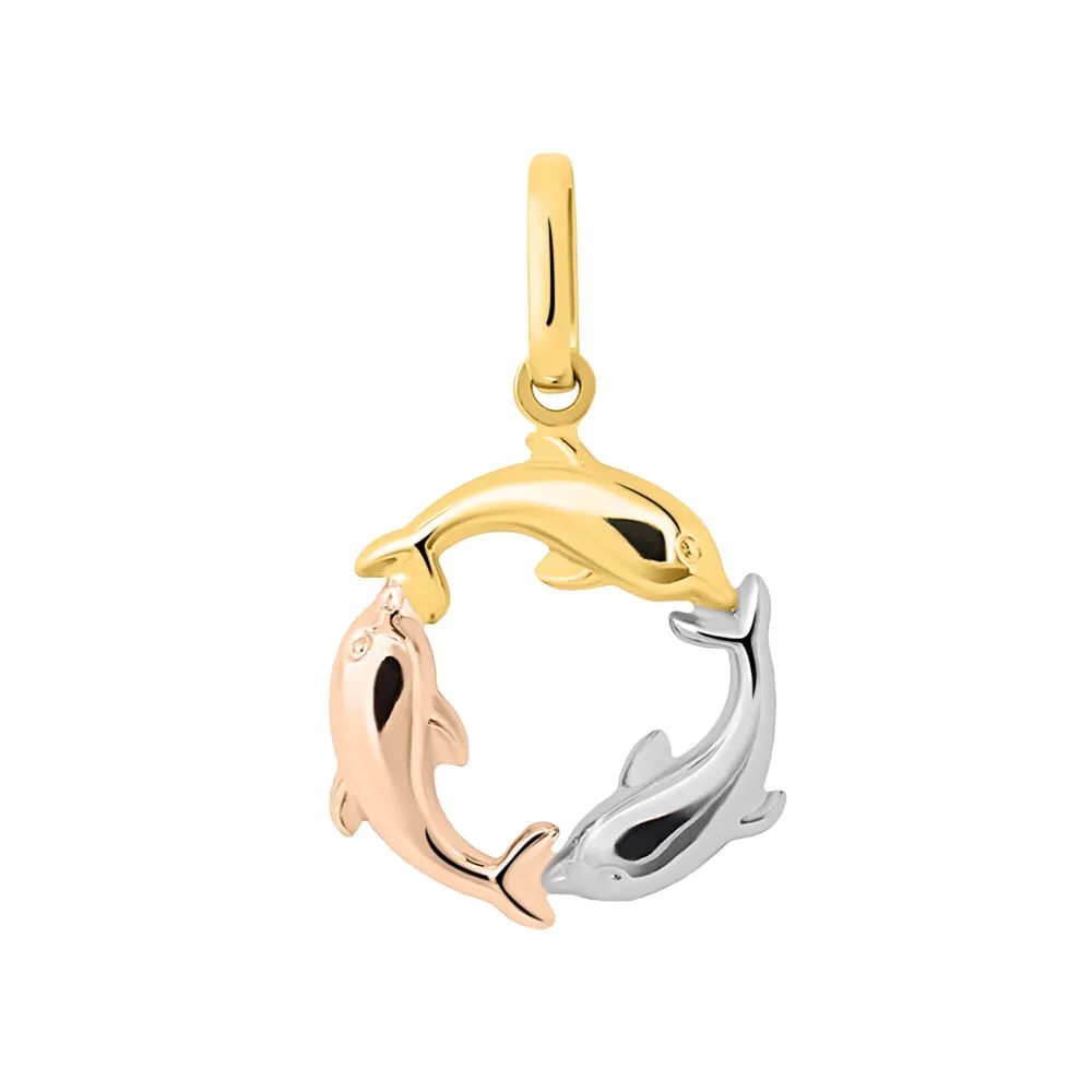 Pendente Delfino Poème Oro Tricolore 375/1000 1401153