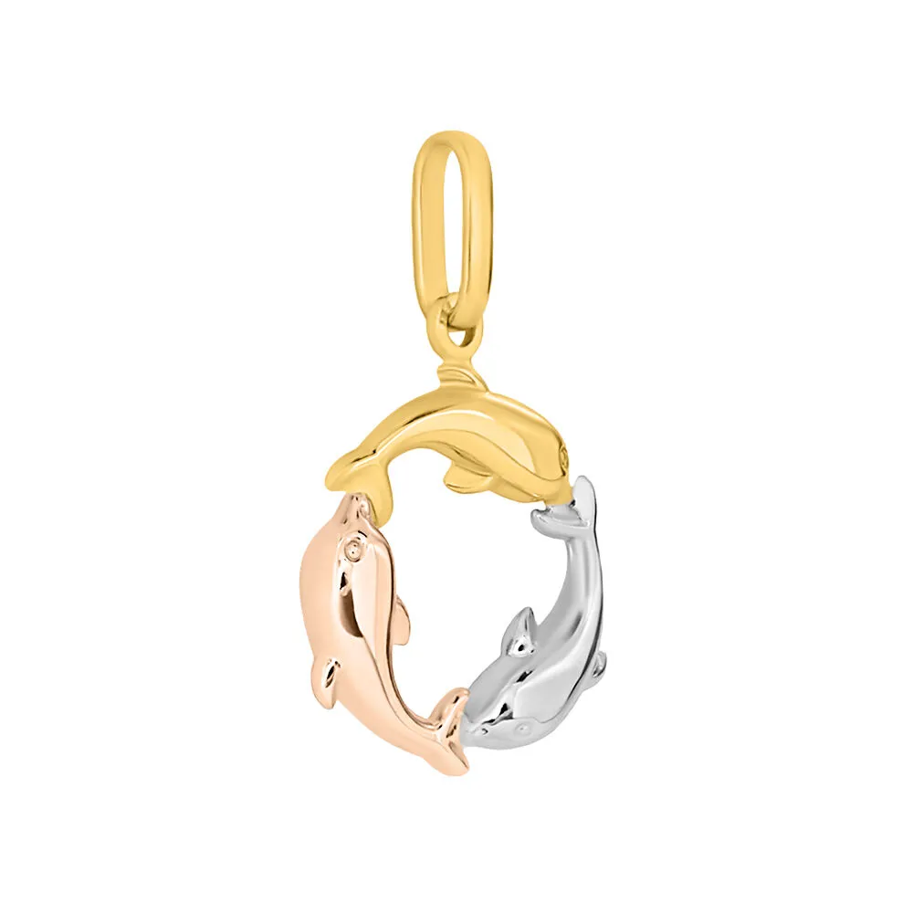 Pendente Delfino Poème Oro Tricolore 375/1000 1401153