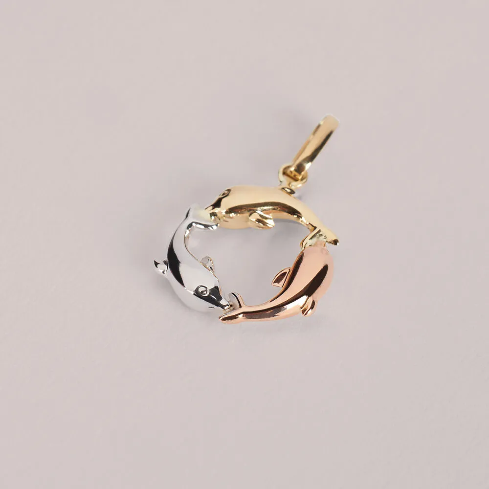 Pendente Delfino Poème Oro Tricolore 375/1000 1401153