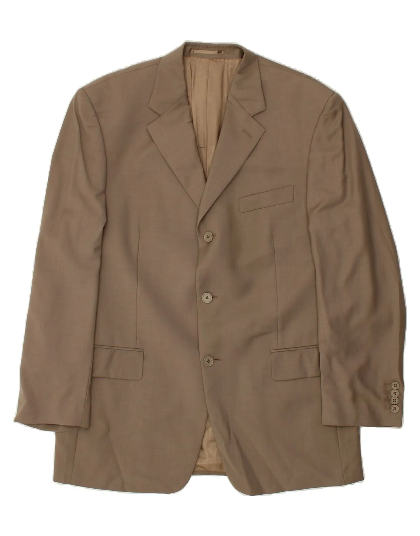 PIERRE CARDIN Mens 3 Button Blazer Jacket UK 40 Large Beige New Wool