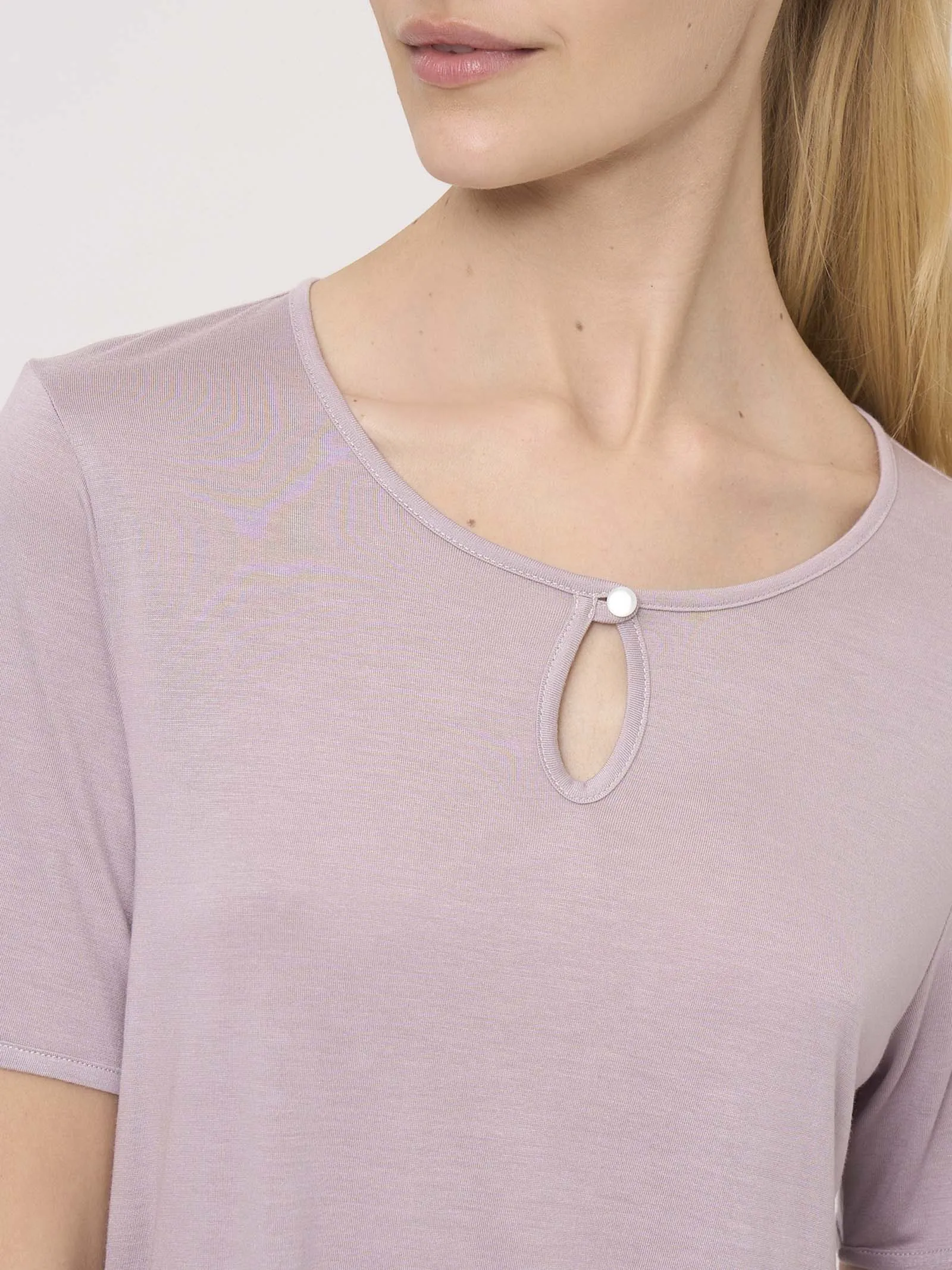 Pigiama Serafino in Jersey di Modal - Bijou Blue