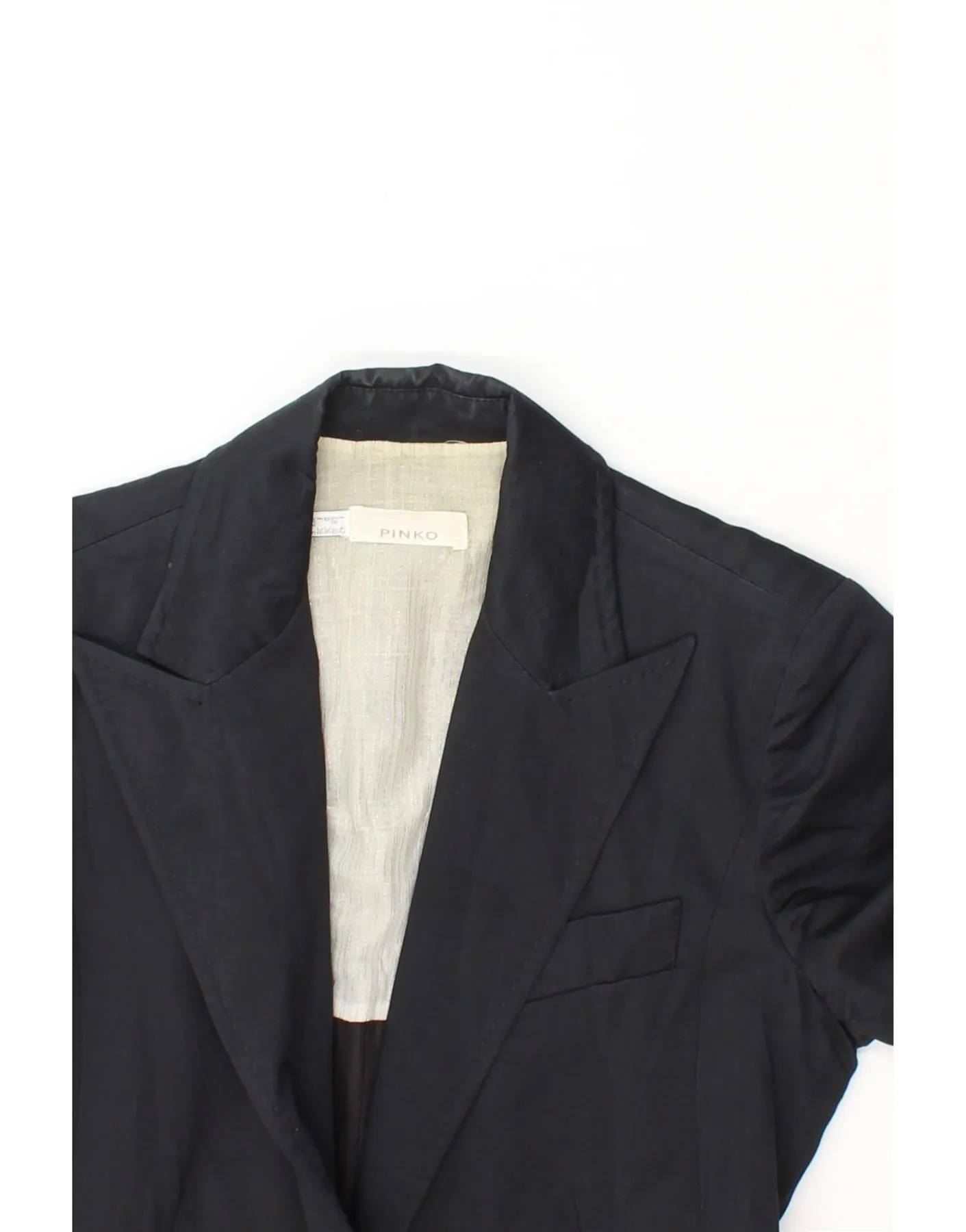 PINKO Womens Longline Blazer Jacket UK 10 Small  Black Cotton