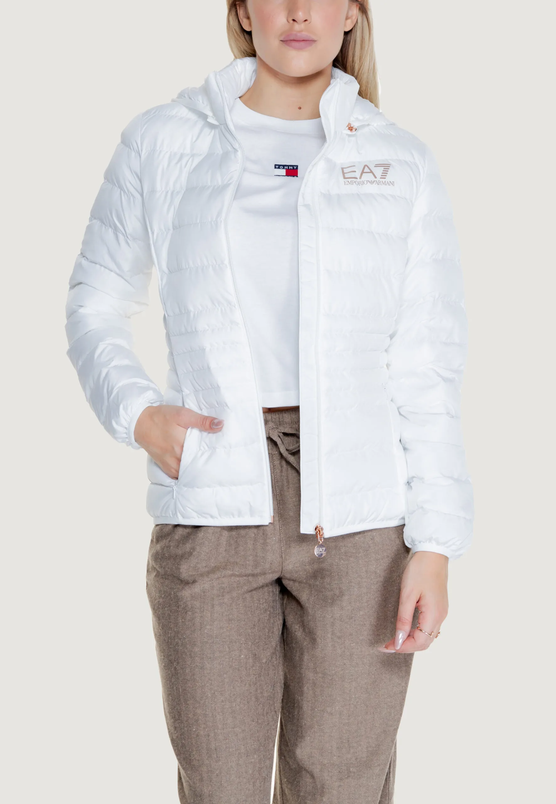 Piumino Ea7 BOMBER Bianco – Bronzo