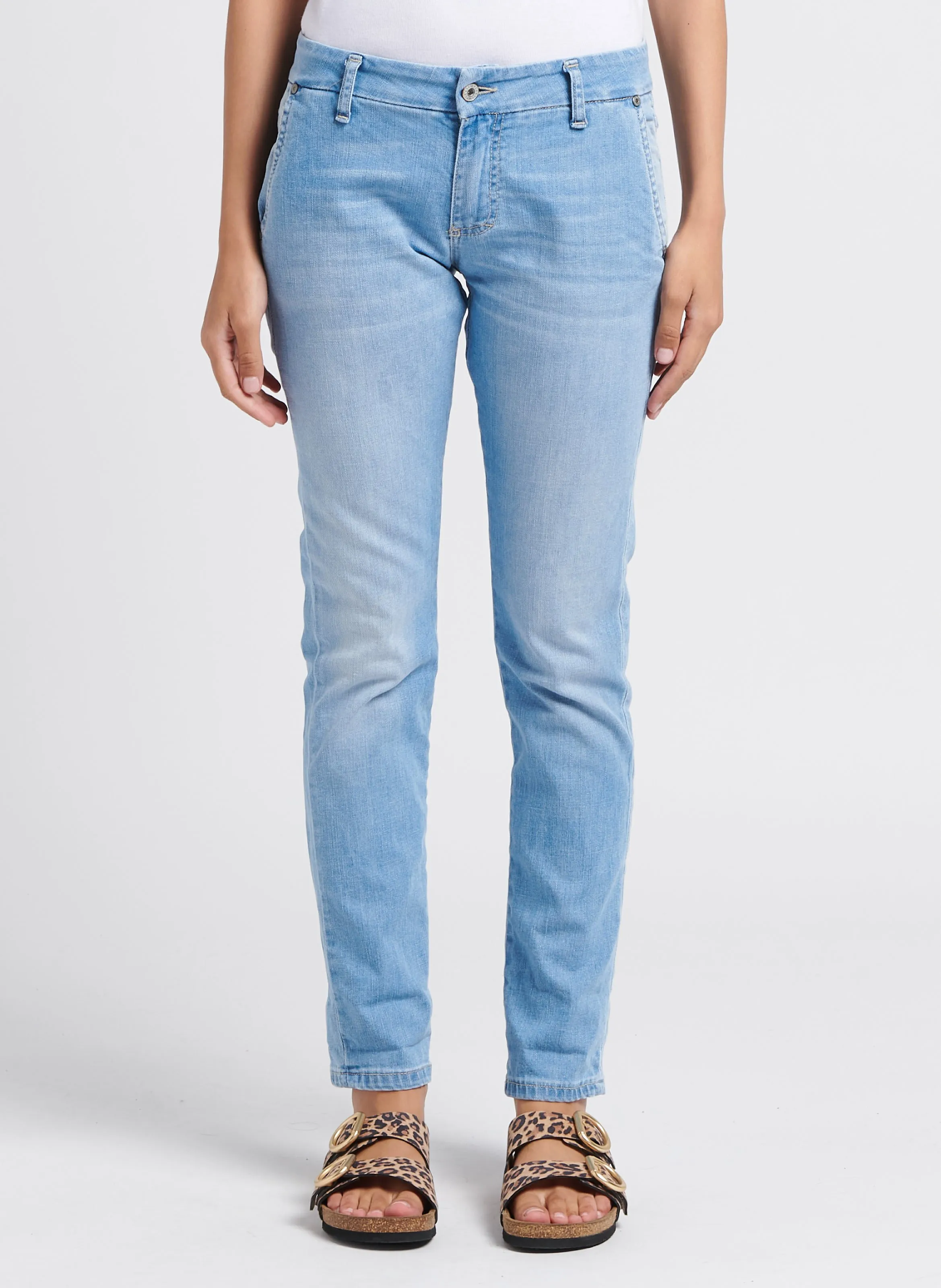  PLEASE   Jeans slim a vita bassa | Blu