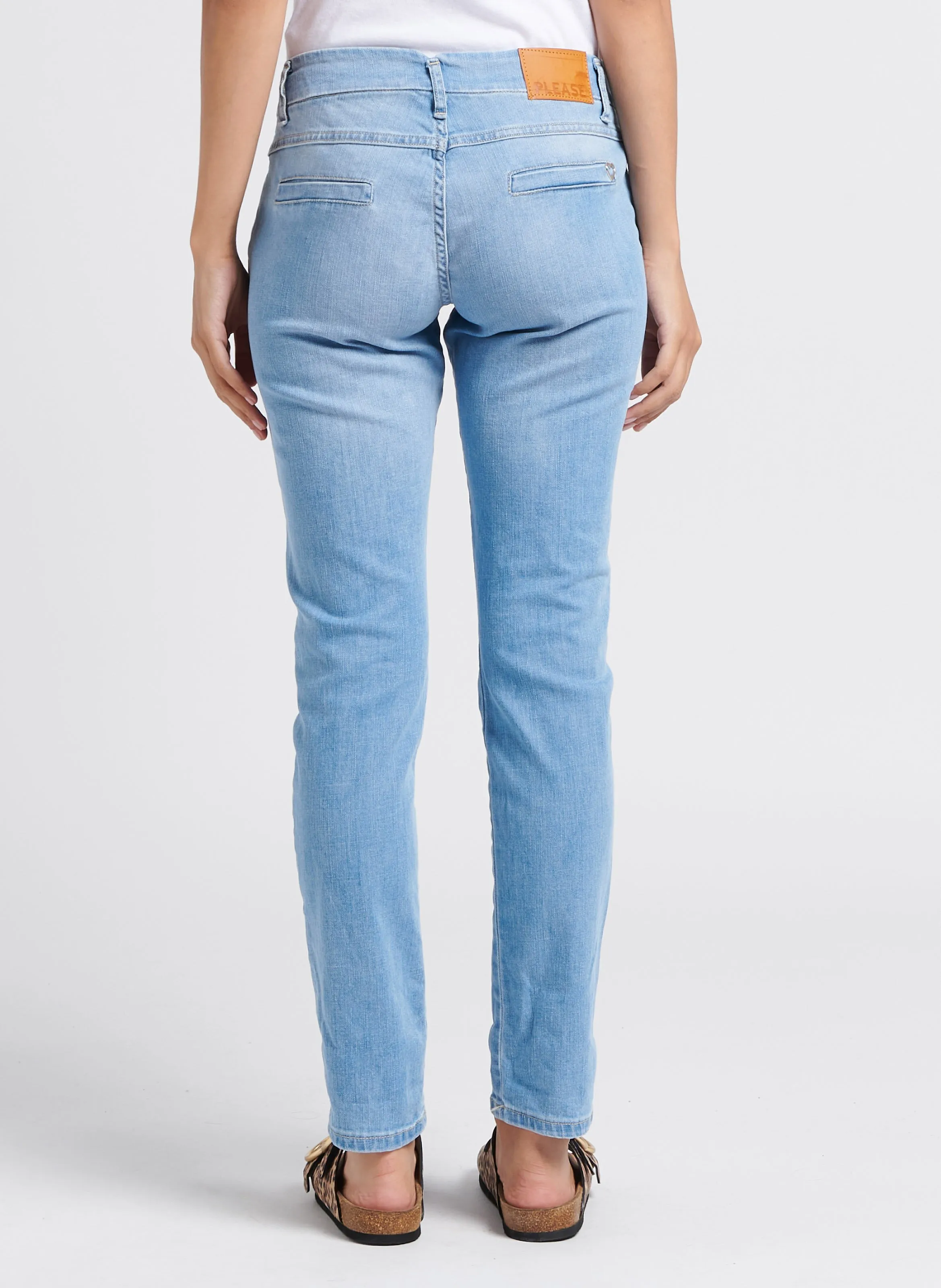 PLEASE   Jeans slim a vita bassa | Blu