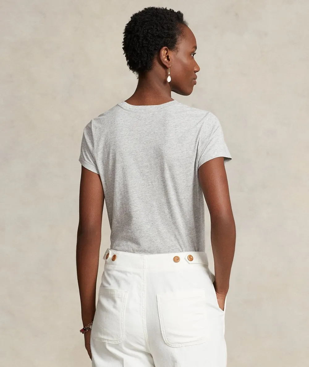 POLO RALPH LAUREN DONNA--Maglietta girocollo in jersey di cotone
