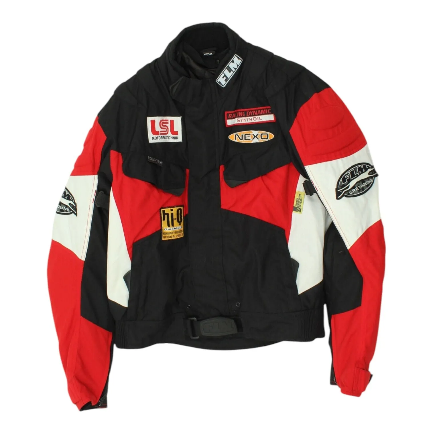 Polo-Tex Mens Black Red Motorcycle Jacket | Vintage Motorbike Biker Gear VTG