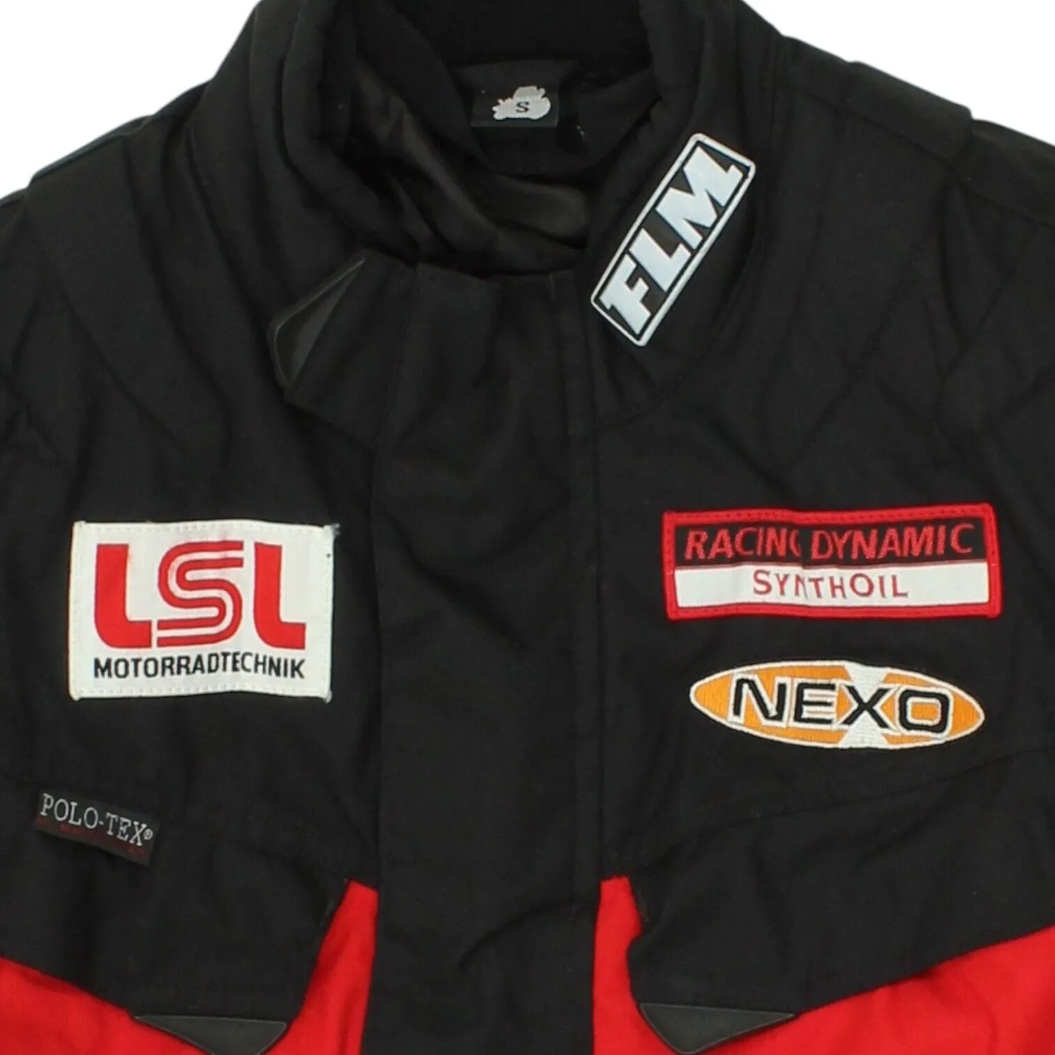 Polo-Tex Mens Black Red Motorcycle Jacket | Vintage Motorbike Biker Gear VTG