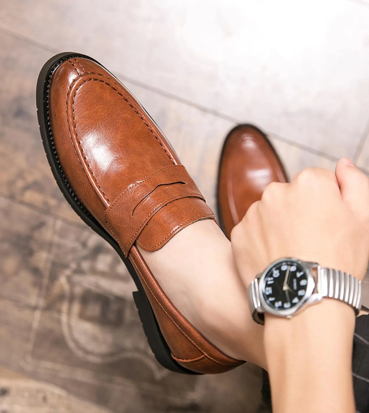 Primavera e autunno uomo scarpe nere scarpe eleganti mocassini pelle casual per tendenza moda lusso maschile stile britannico sl