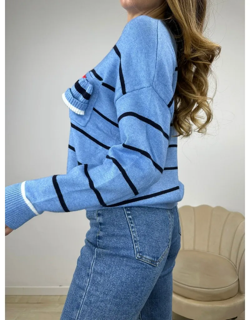 PULLOVER HAT BLU