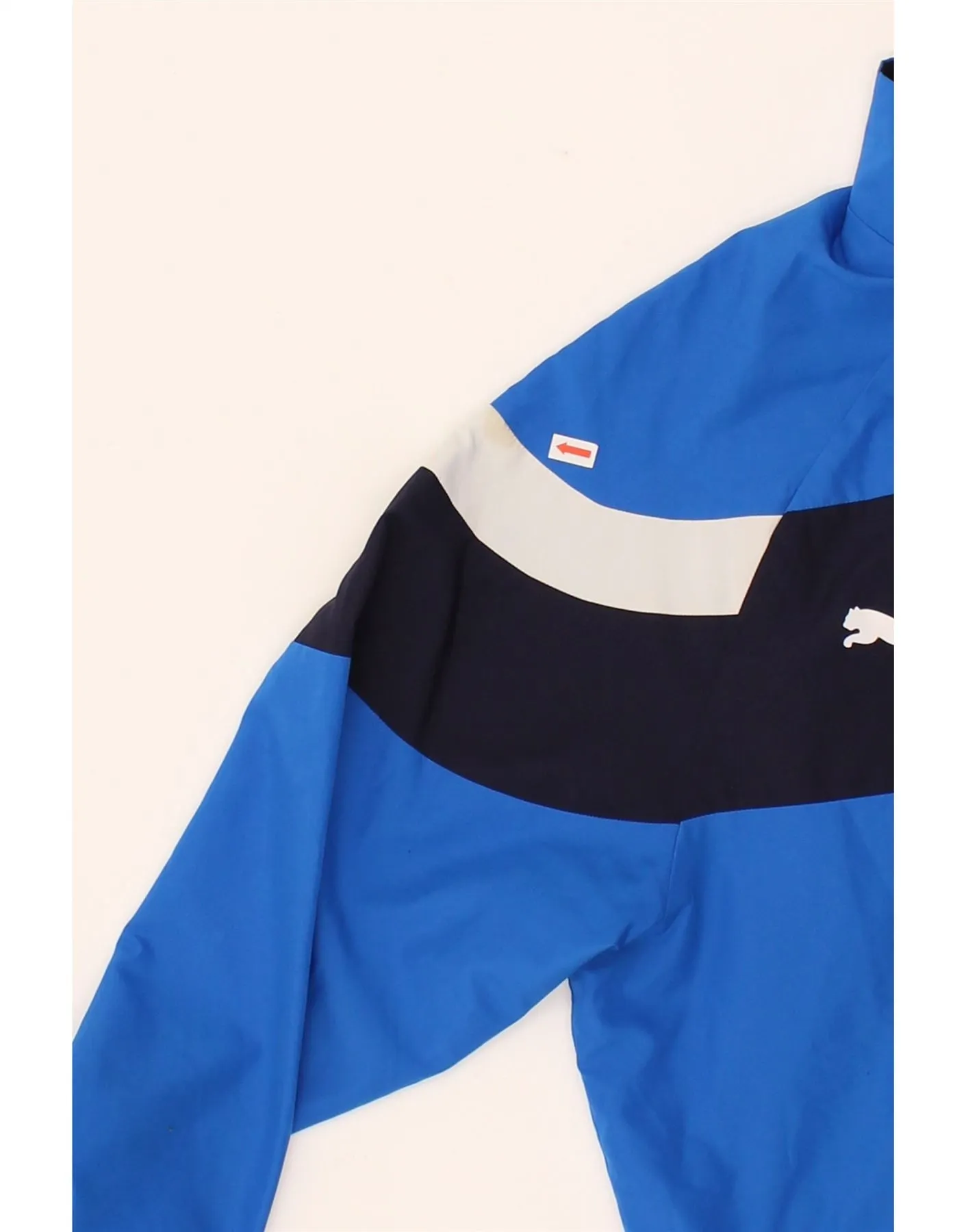 PUMA Mens Graphic Tracksuit Top Jacket Medium Blue Colourblock Polyester