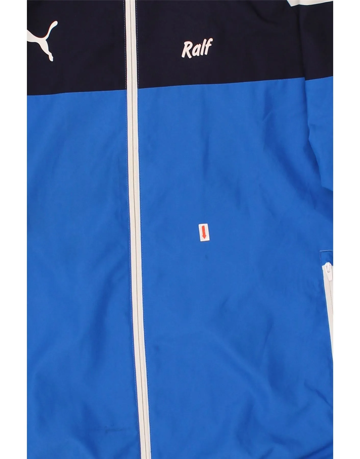 PUMA Mens Graphic Tracksuit Top Jacket Medium Blue Colourblock Polyester