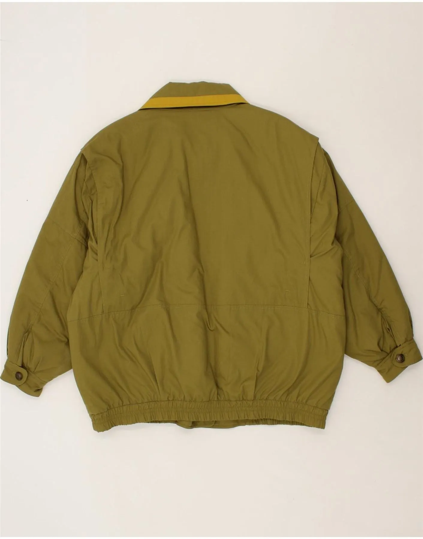RAVENS Womens Oversized Bomber Jacket UK 22 3XL Khaki Polyester