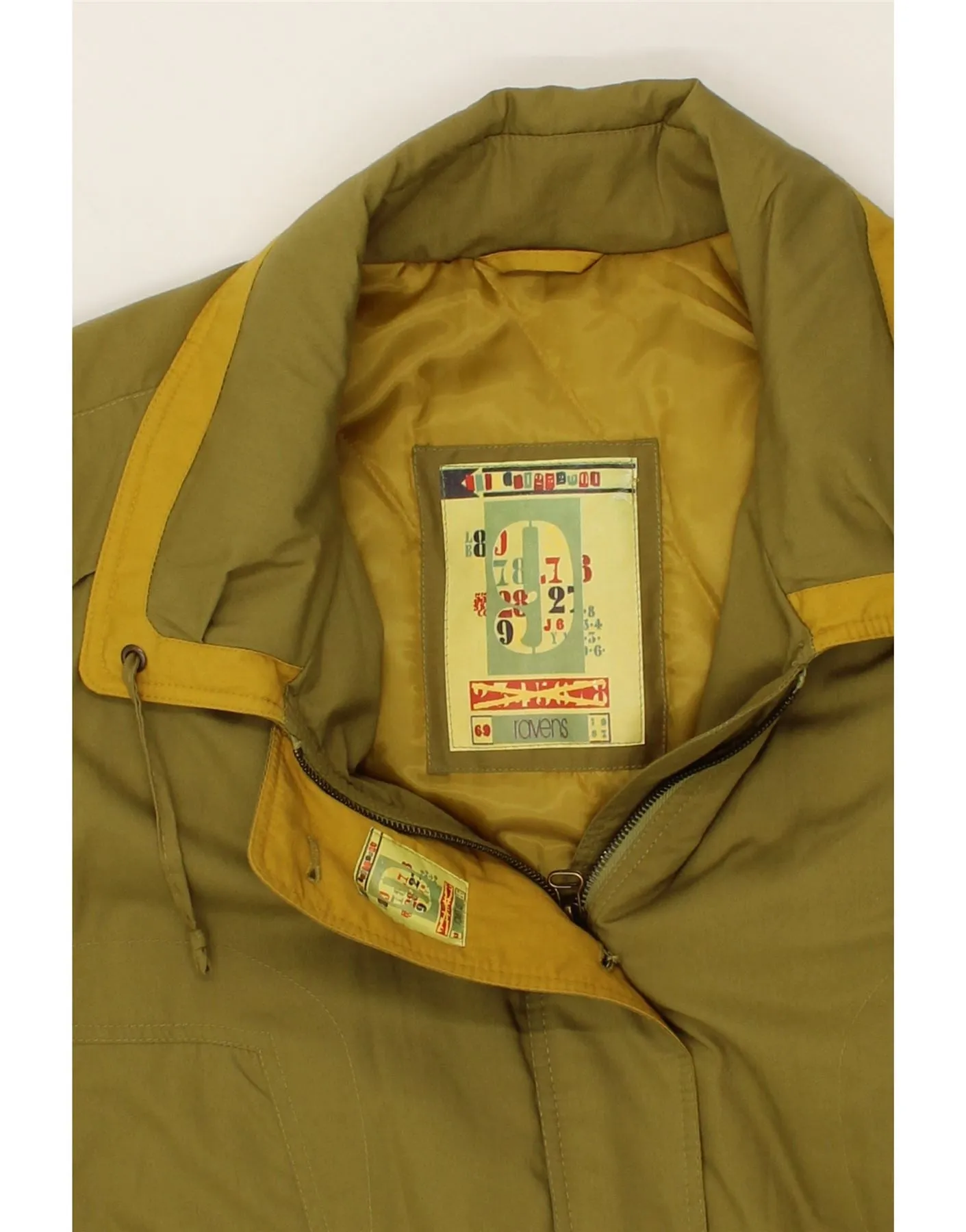 RAVENS Womens Oversized Bomber Jacket UK 22 3XL Khaki Polyester