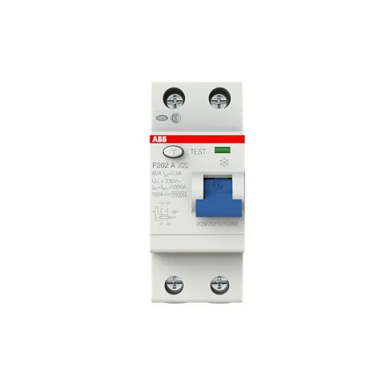 RCCB ABB F200, 2P, 80A, sensibilità 300mA, Tipo A
