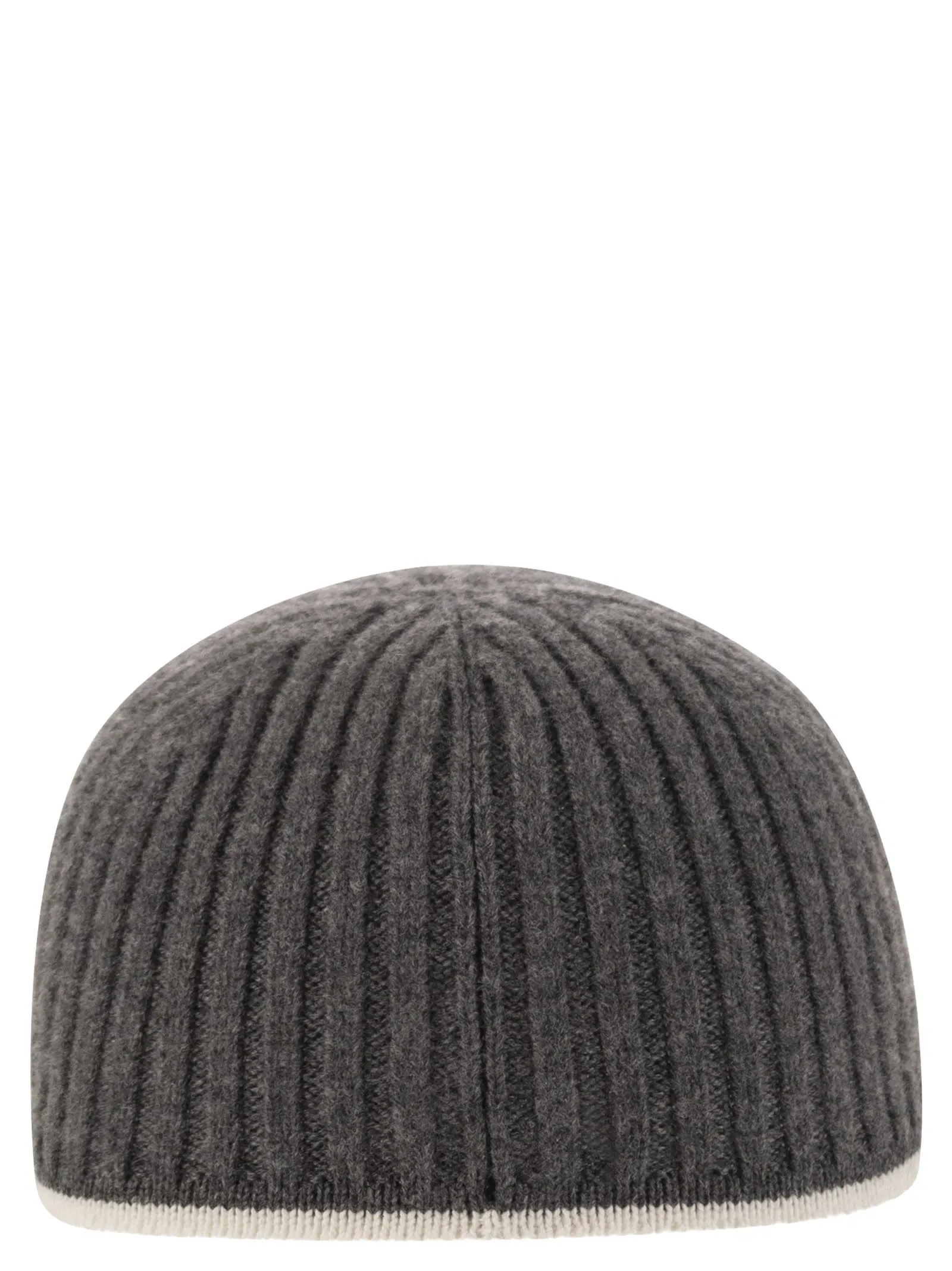 Ribbed virgin wool, cashmere and silk knit baseball cap with jewel