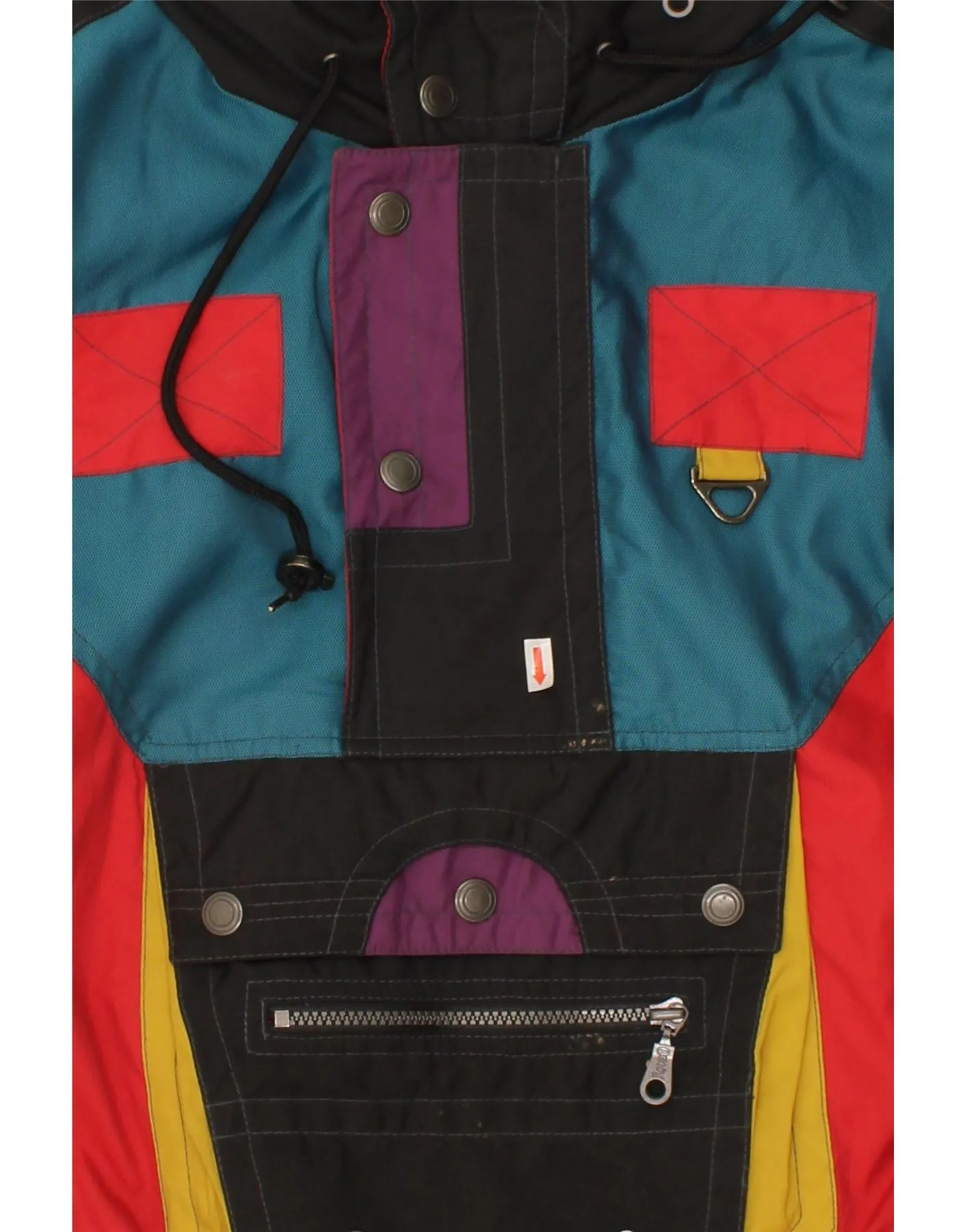 RODEO Mens Pullover Ski Jacket UK 44 2XL Multicoloured Colourblock