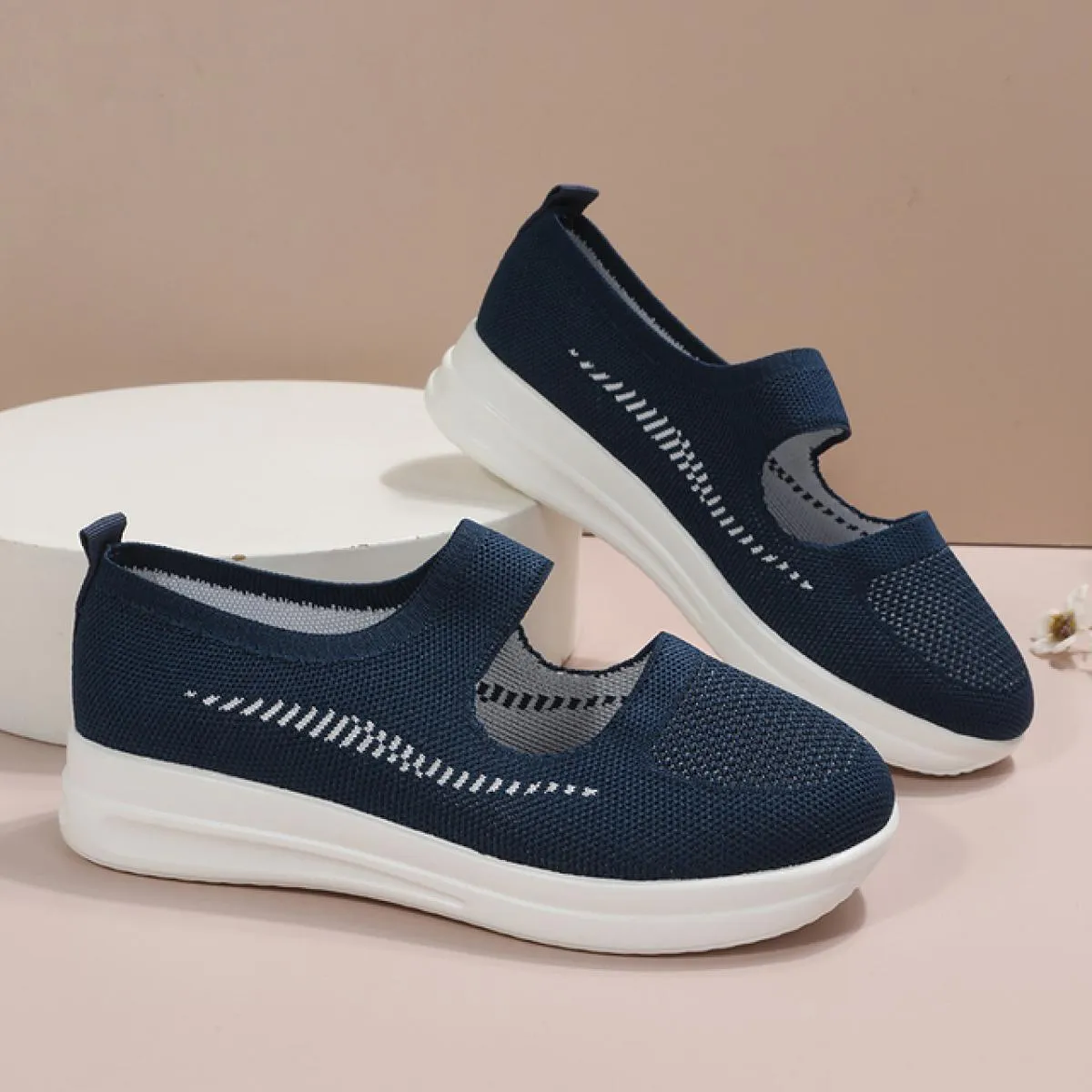 Roma Appartamenti Mocassini Casual Scarpe da Donna Mesh Sport Casual Corsa Scarpe da Lavoro Comode Primavera Nuova Punta Rotonda