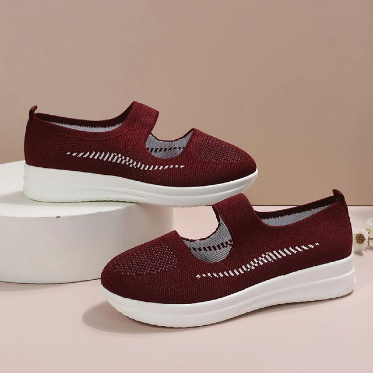 Roma Appartamenti Mocassini Casual Scarpe da Donna Mesh Sport Casual Corsa Scarpe da Lavoro Comode Primavera Nuova Punta Rotonda
