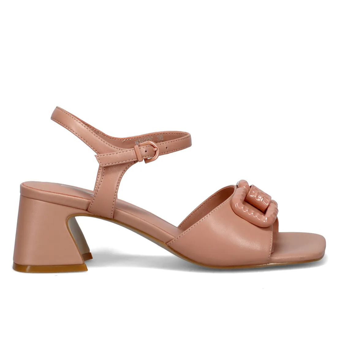Sandalo da donna Jeannot rosa in pelle con tacco medio
