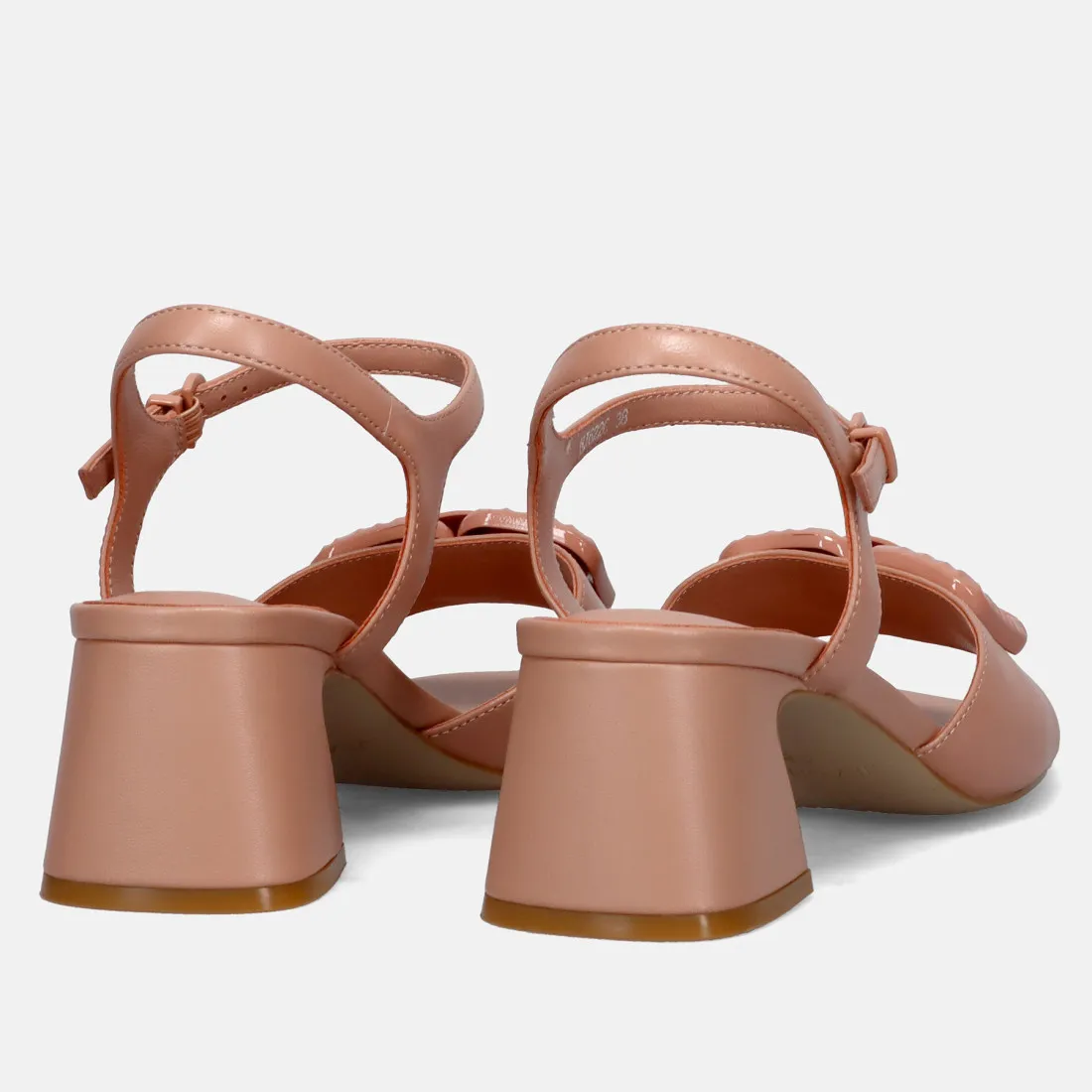 Sandalo da donna Jeannot rosa in pelle con tacco medio