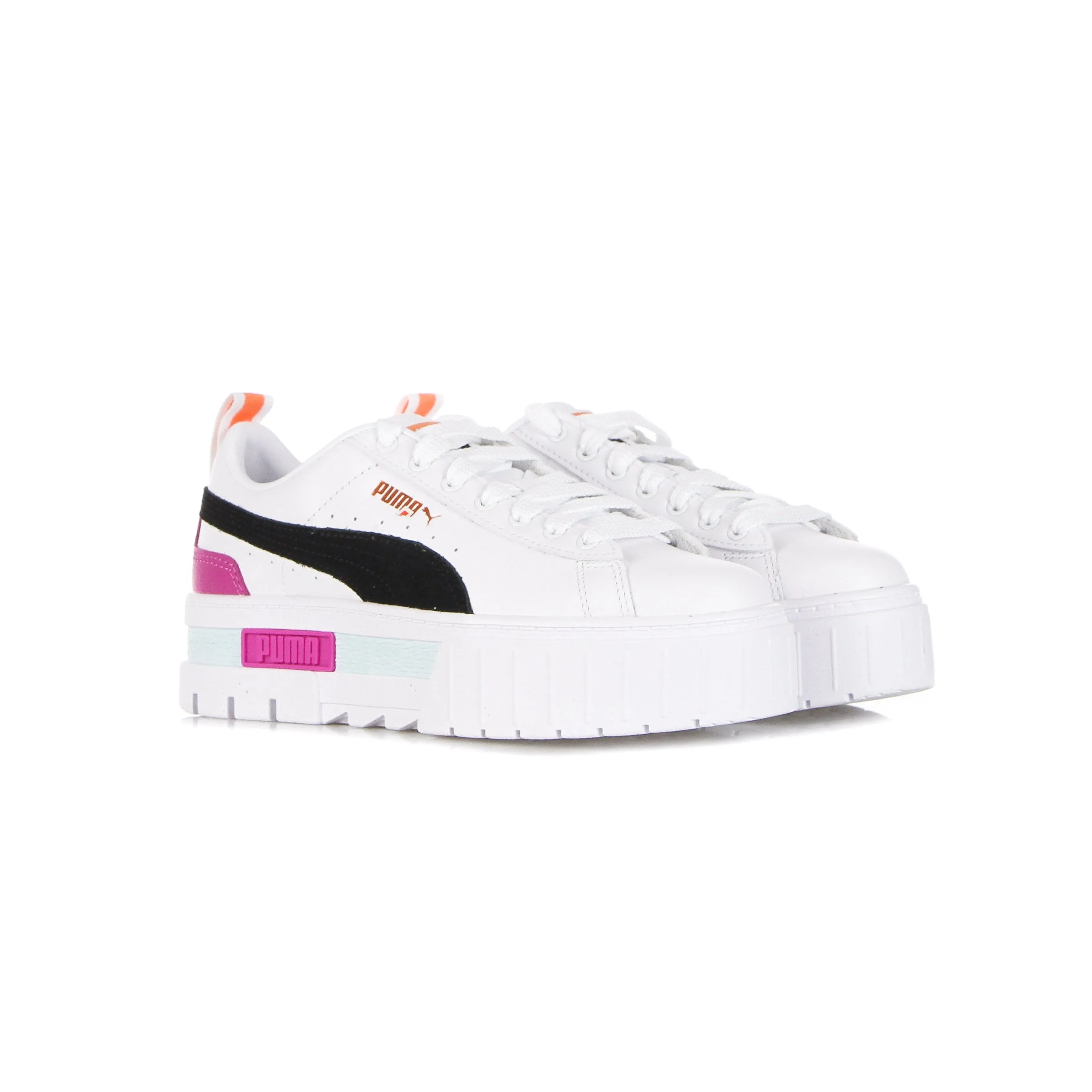 Scarpa Bassa Donna Mayze Lth White/black/deep Apricot