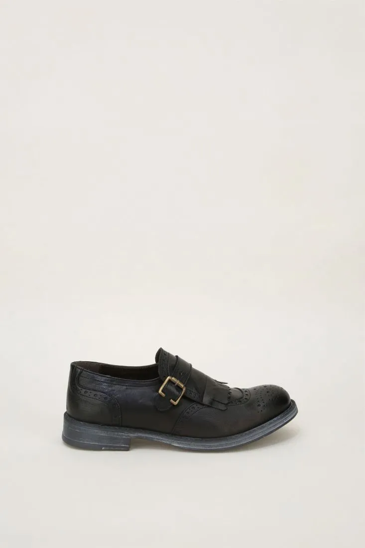 Scarpe basse in vera pelle con fibbia