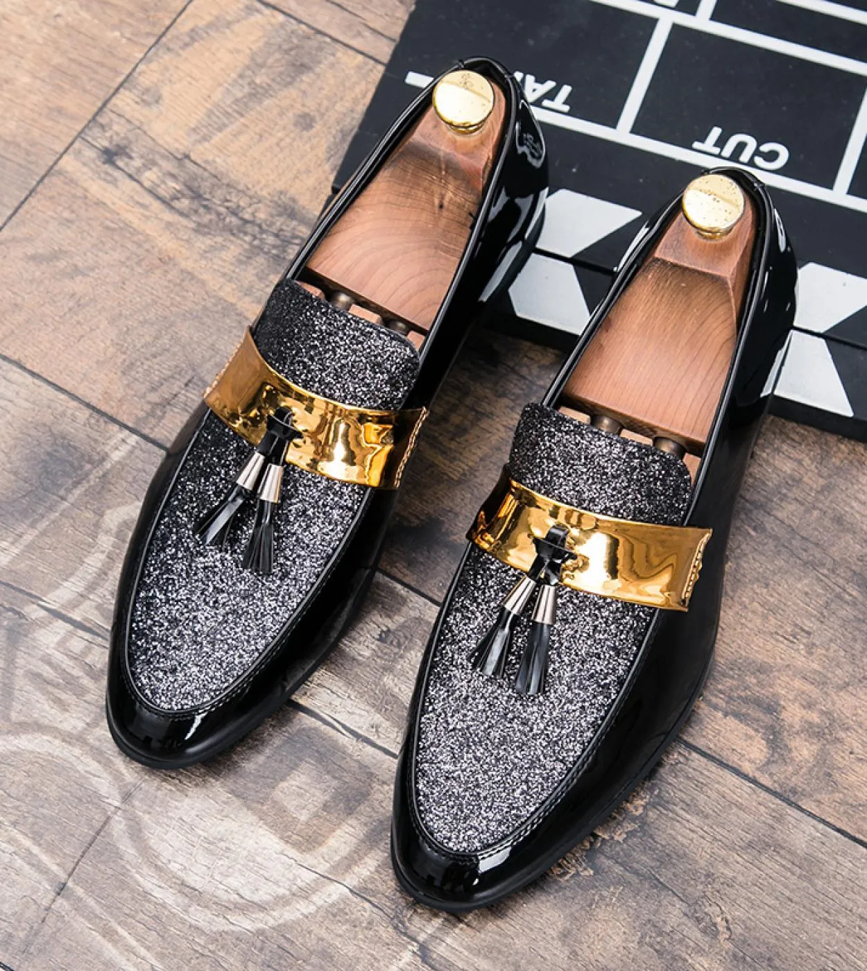 Scarpe casual con paillettes primaverili Scarpe da guida da uomo daffari Mocassini con nappe Party Nightclub Flats Scarpe elega
