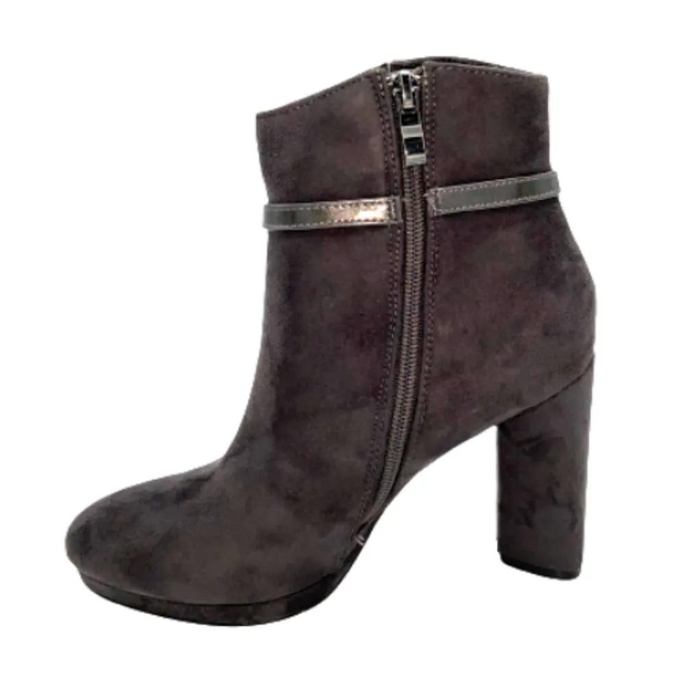 Scarpe classiche da Donna - KISS KRISS Art. T205 SCAMOSCIATO GRIGIO tronchetti Glamour