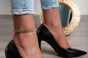 Scarpe con tacco alto con stampa pitone, nero