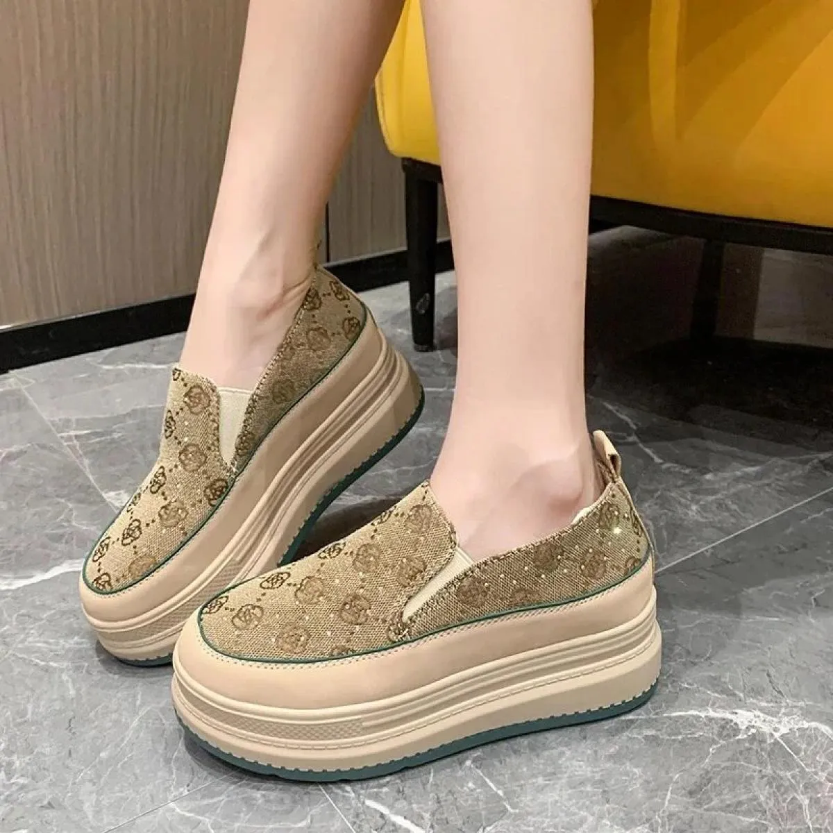 Scarpe da ginnastica casual da donna estive scarpe da strass originali di lusso mocassini con plateau traspiranti scarpe brillan