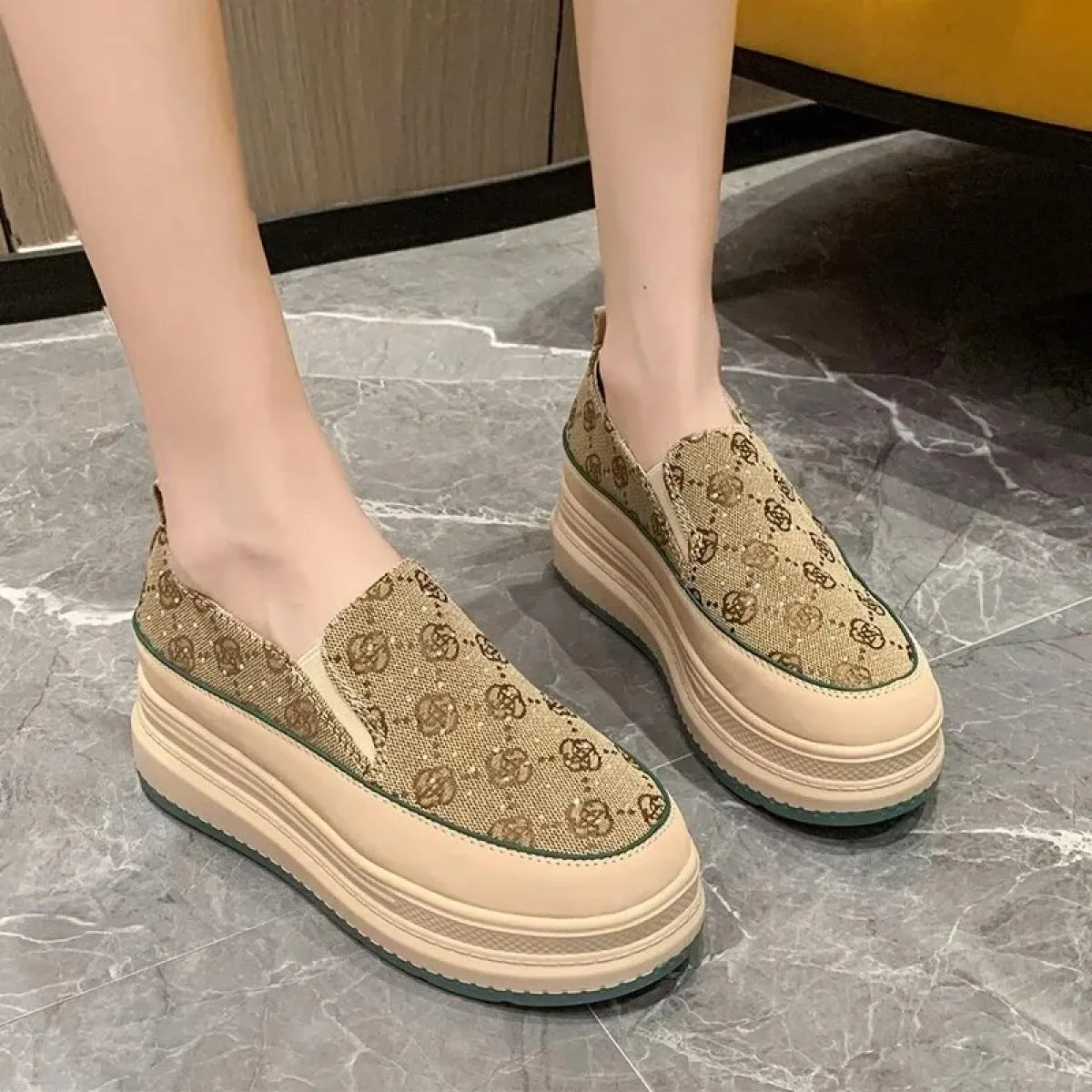 Scarpe da ginnastica casual da donna estive scarpe da strass originali di lusso mocassini con plateau traspiranti scarpe brillan