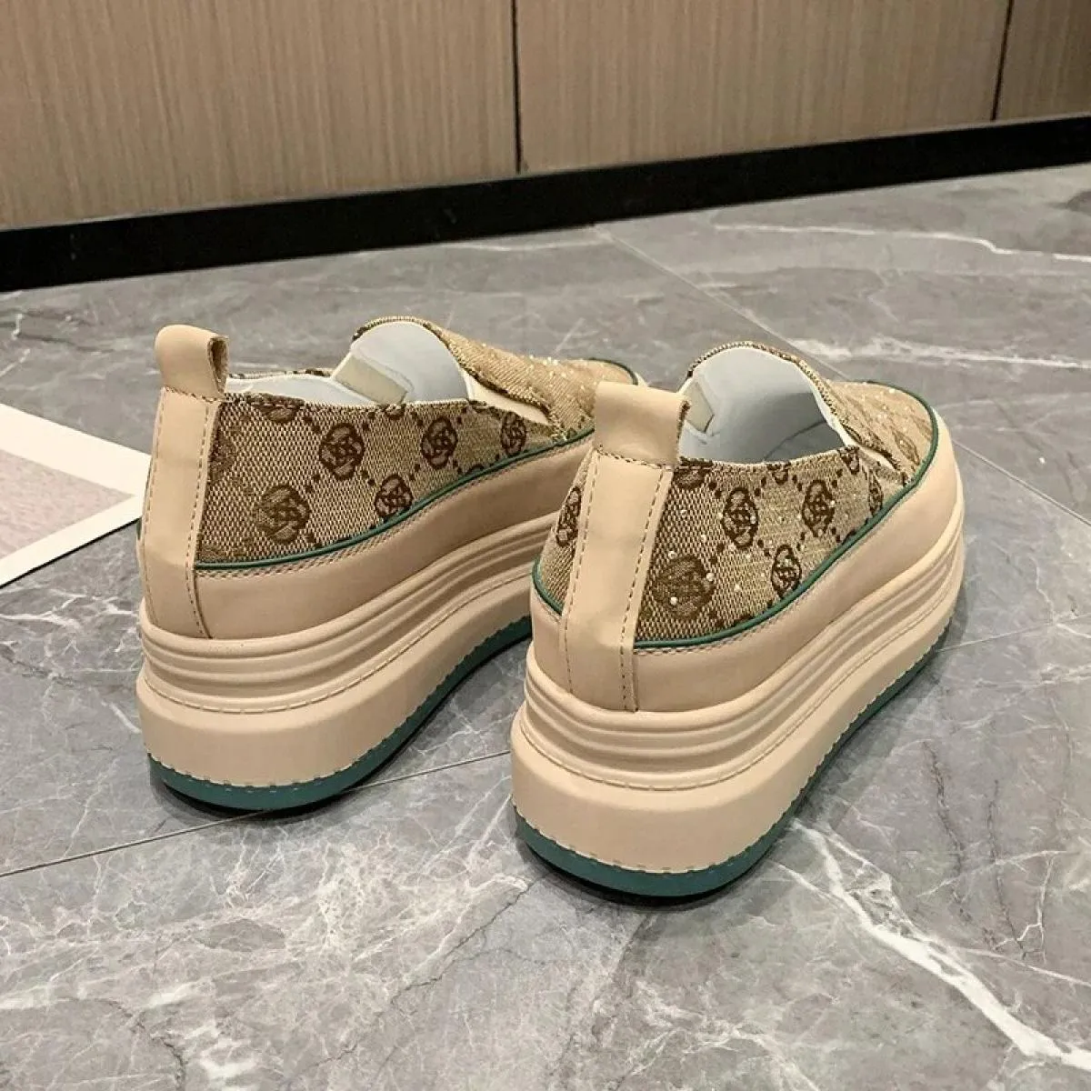 Scarpe da ginnastica casual da donna estive scarpe da strass originali di lusso mocassini con plateau traspiranti scarpe brillan