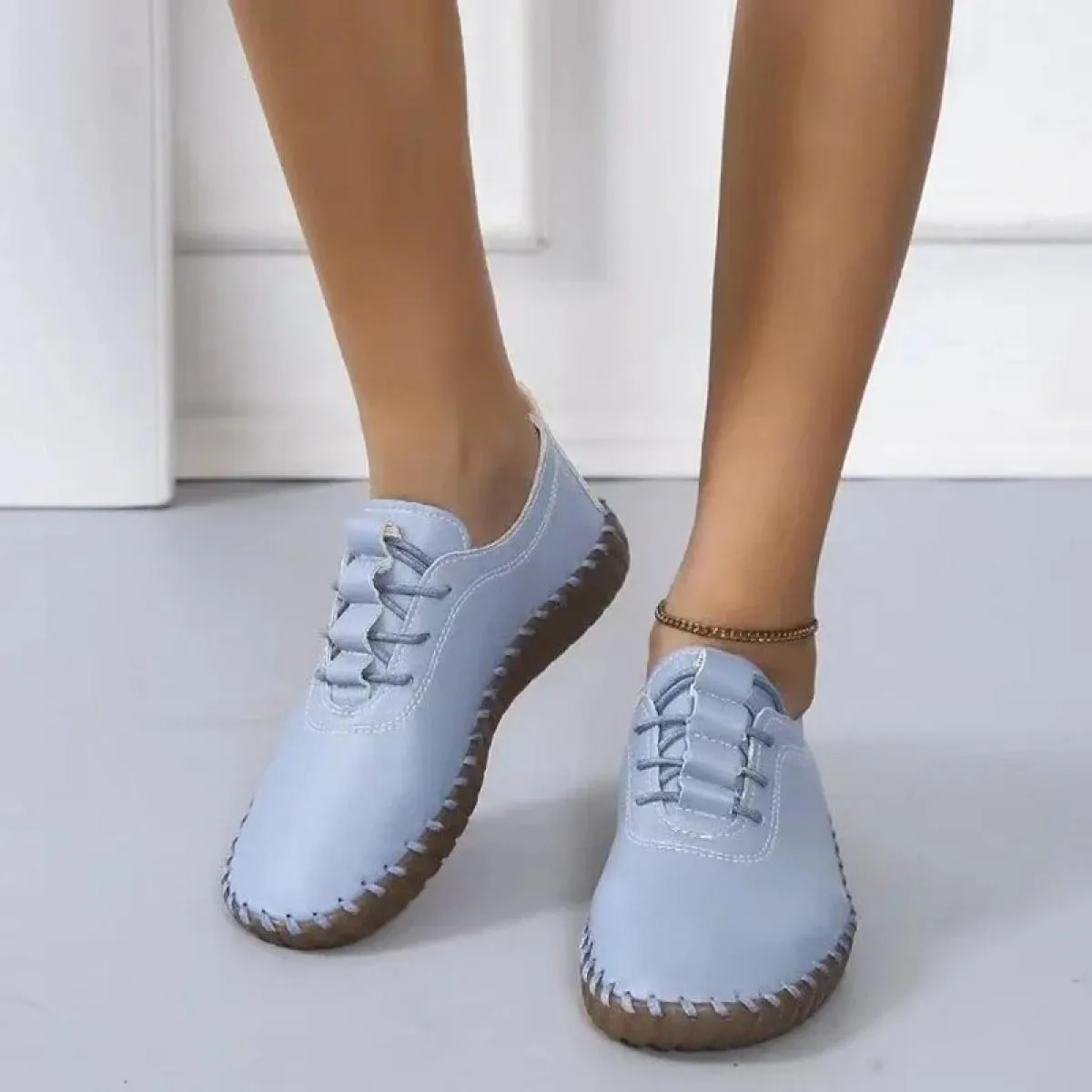 Scarpe da ginnastica Scarpe da donna Mocassini con plateau Scarpe stringate in pelle 2024tendenza Primavera Casual Scarpe da mam
