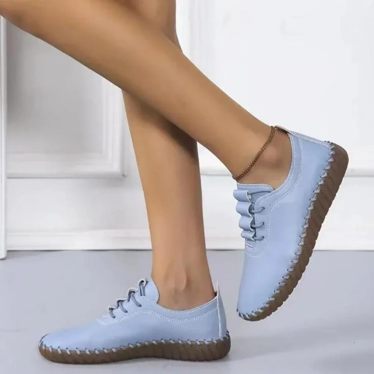 Scarpe da ginnastica Scarpe da donna Mocassini con plateau Scarpe stringate in pelle 2024tendenza Primavera Casual Scarpe da mam