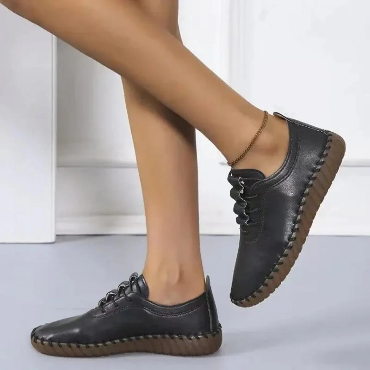 Scarpe da ginnastica Scarpe da donna Mocassini con plateau Scarpe stringate in pelle 2024tendenza Primavera Casual Scarpe da mam