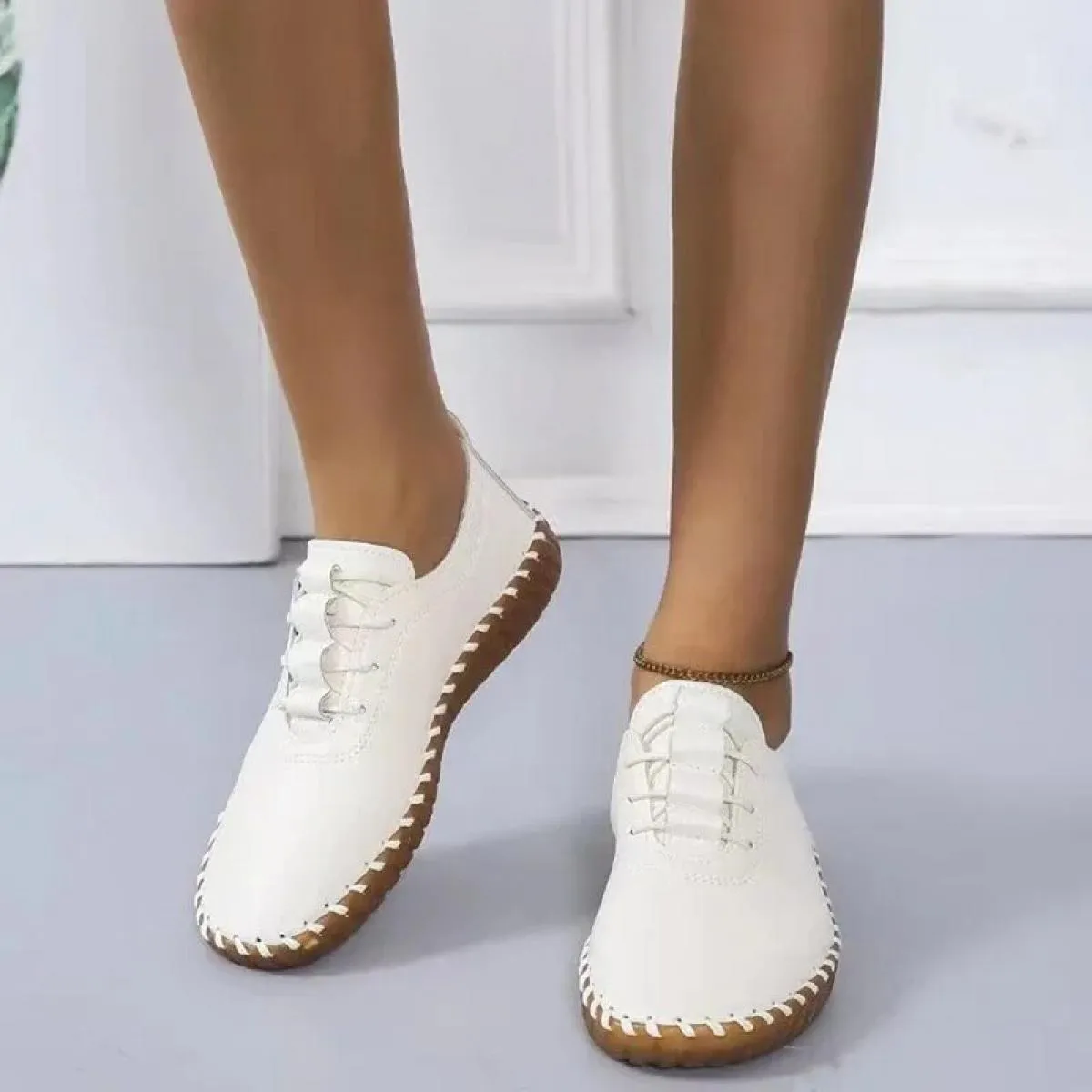 Scarpe da ginnastica Scarpe da donna Mocassini con plateau Scarpe stringate in pelle 2024tendenza Primavera Casual Scarpe da mam