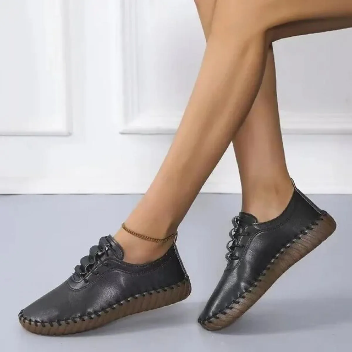 Scarpe da ginnastica Scarpe da donna Mocassini con plateau Scarpe stringate in pelle 2024tendenza Primavera Casual Scarpe da mam