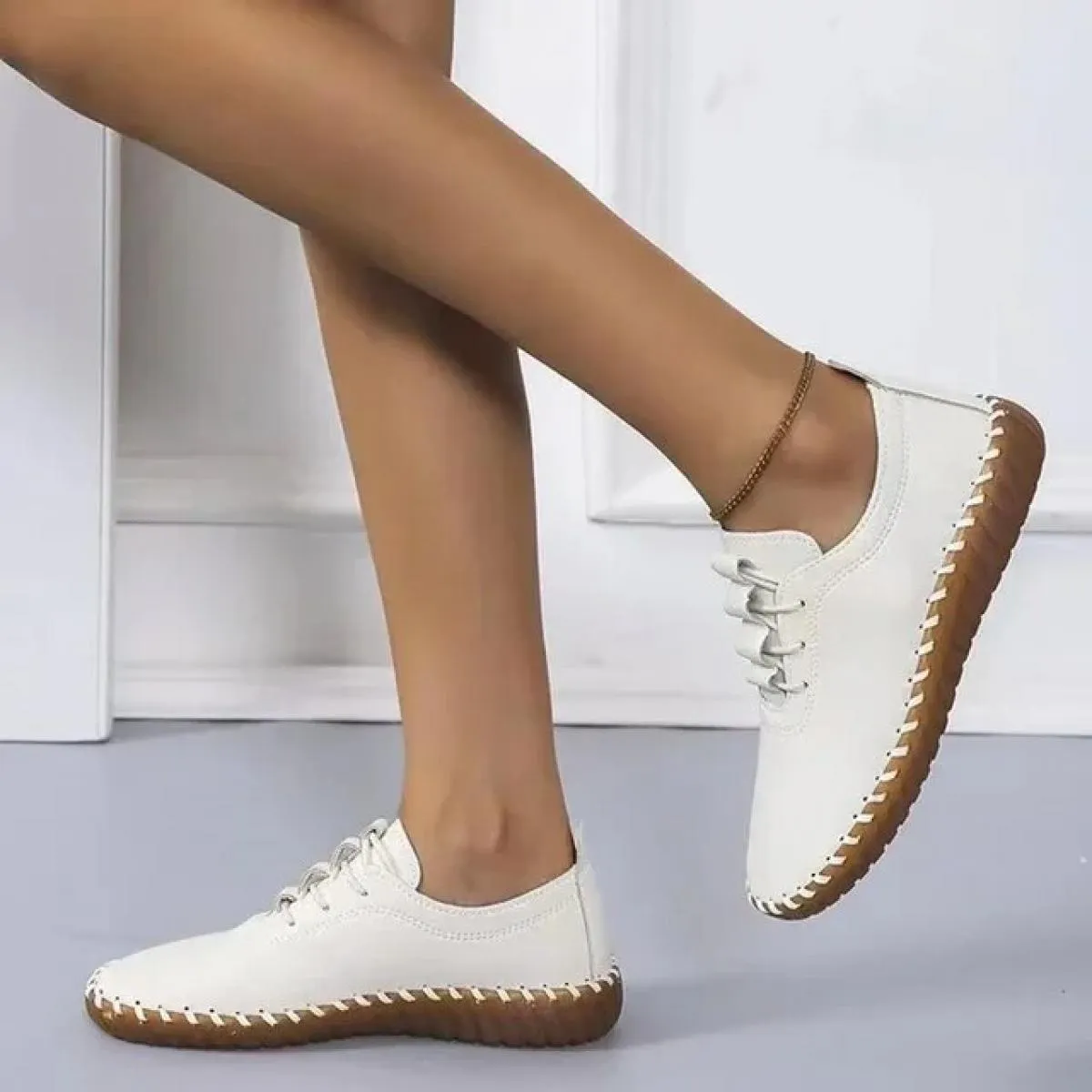Scarpe da ginnastica Scarpe da donna Mocassini con plateau Scarpe stringate in pelle 2024tendenza Primavera Casual Scarpe da mam