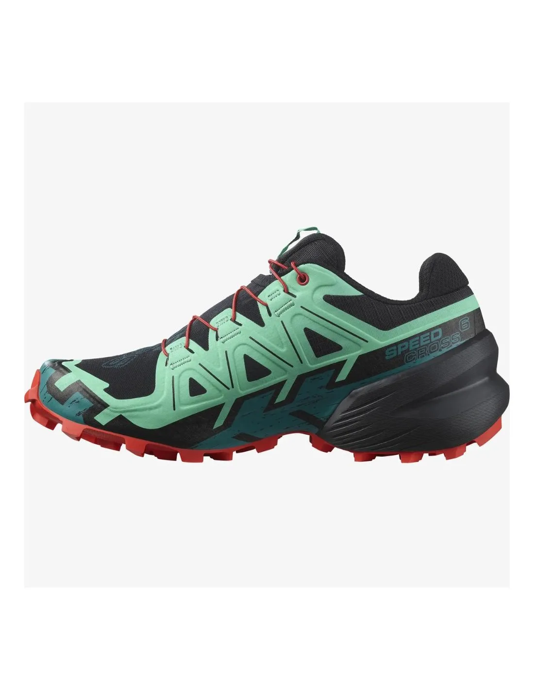Scarpe da trail Salomon Speedcross 6 W Nere / Biscay Green / Fiery Red