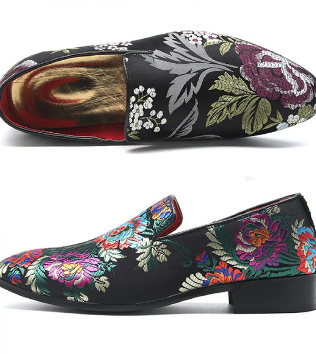 Scarpe da uomo Mocassini con fiori in stile cinese Moda Classic Sapato Social Masculino Calzature Scarpe formali Casual Zapatos
